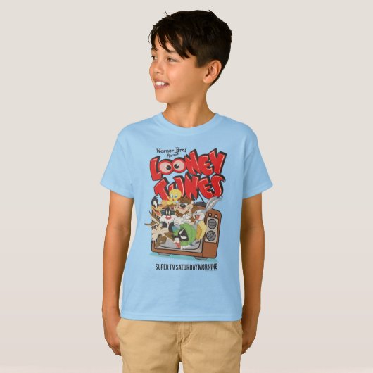 Retro LOONEY TUNES™ brandt op tv T-shirt (Voorkant volledig)