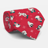 Retro LOONEY TUNES™ Winter Holiday Patroon Stropdas (Opgerold)