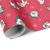 Retro LOONEY TUNES™ Winter Holiday Pattern Cadeaupapier (Rol Hoek)