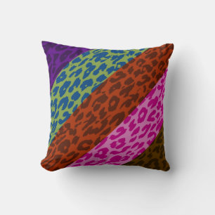Retro Lopard Print Skin Stripe Patroon 4 Kussen