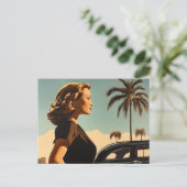 Retro Los Angeles Beauty Briefkaart (Staand voorkant)