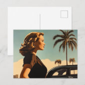 Retro Los Angeles Beauty Briefkaart (Voorkant / Achterkant)