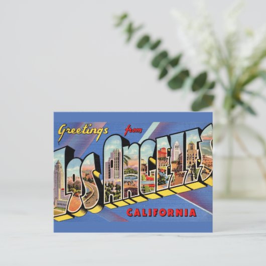 Retro Los Angeles Briefkaart (Staand voorkant)