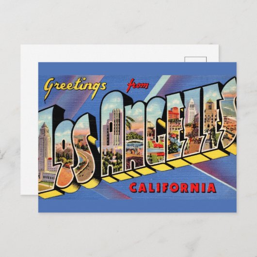 Retro Los Angeles Briefkaart (Voorkant / Achterkant)