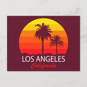 Retro Los Angeles California  Palm Trees Briefkaart