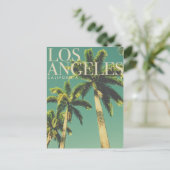 Retro Los Angeles Palm Tree Travel Briefkaart (Staand voorkant)