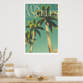 Retro Los Angeles Palm Tree Travel Poster (Keuken)