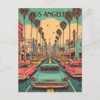 Retro Los Angeles Reizen Briefkaart