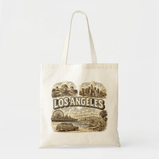 Retro Los Angeles Schets Woodie Auto Strand Tote Bag