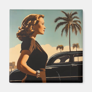 Retro Los Angeles Schoonheid Magneet