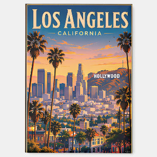 Retro Los Angeles Silhouette en Hollywood Hills Magneet
