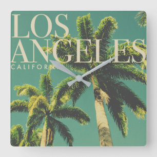 Retro Los Angeles Square Clock Vierkante Klok