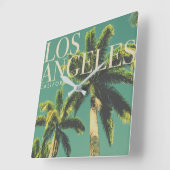 Retro Los Angeles Square Clock Vierkante Klok (Hoek)