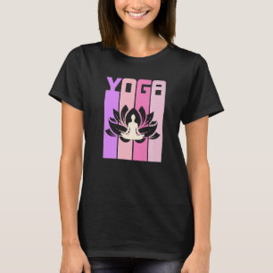 Retro Lotus Flower Meditating Yoga T-shirt