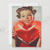 Retro Love: 1950s Heart Glow Kaart (Voorkant)