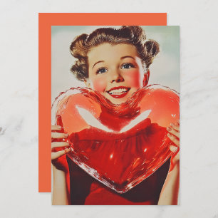 Retro Love: 1950s Heart Glow Kaart