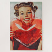Retro Love: 1950s Heart Glow Legpuzzel (Verticaal)