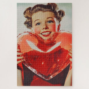 Retro Love: 1950s Heart Glow Legpuzzel