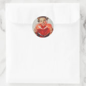 Retro Love: 1950s Heart Glow Ronde Sticker (Tas)