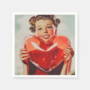 Retro Love: 1950s Heart Glow Servet