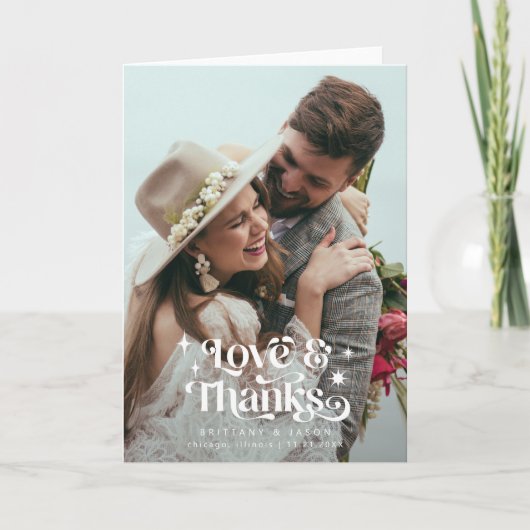 Retro Love and Bedankt Overlay Text Wedding (Voorkant)