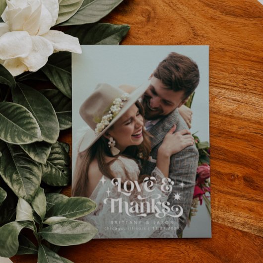 Retro Love and Bedankt Overlay Text Wedding