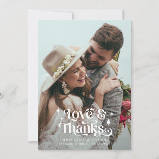 Retro Love and Bedankt Overlay Text Wedding (Voorkant)