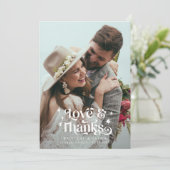 Retro Love and Bedankt Overlay Text Wedding (Staand voorkant)