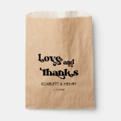 Retro Love and Bedankt Wedding Favor Bedankzakje (Voorkant)