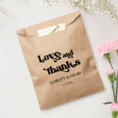 Retro Love and Bedankt Wedding Favor Bedankzakje (Gezegeld)