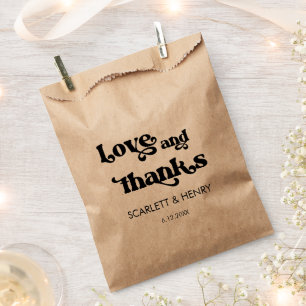 Retro Love and Bedankt Wedding Favor Bedankzakje