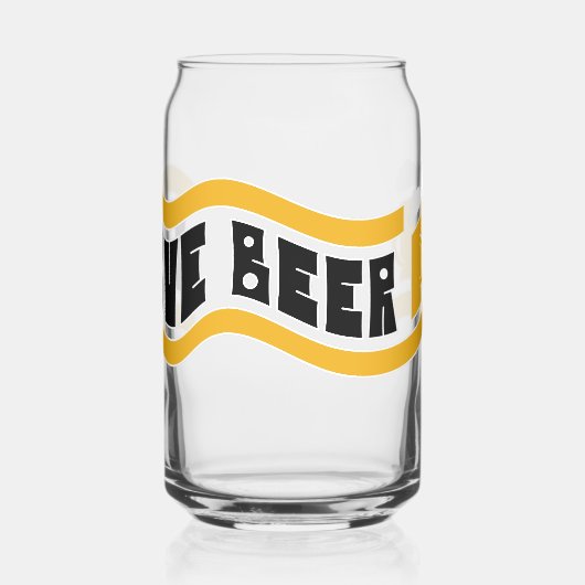 Retro "Love Beer" blikje glas (Links)