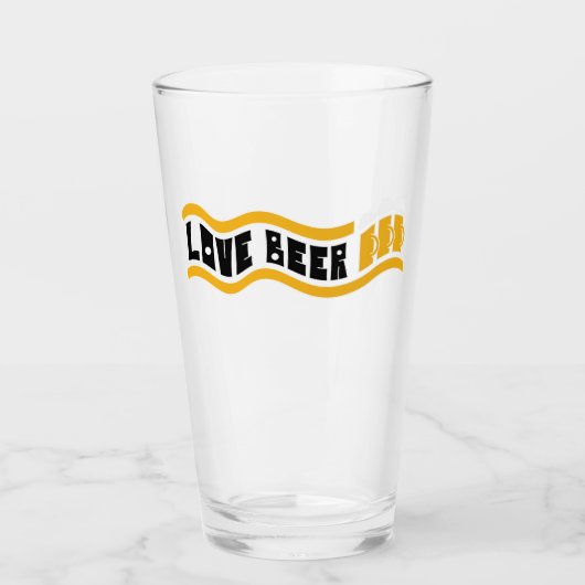 Retro "Love Beer" Pint Glas (Voorkant)