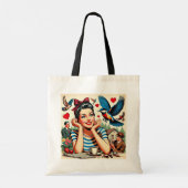 Retro Love Birds  Tote Bag (Achterkant)