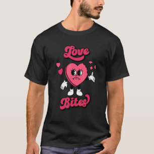 Retro Love Bites Valentijnsdag Snoep Hippie Hear T-shirt