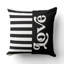 Retro Love Black en White Stripes Pattern