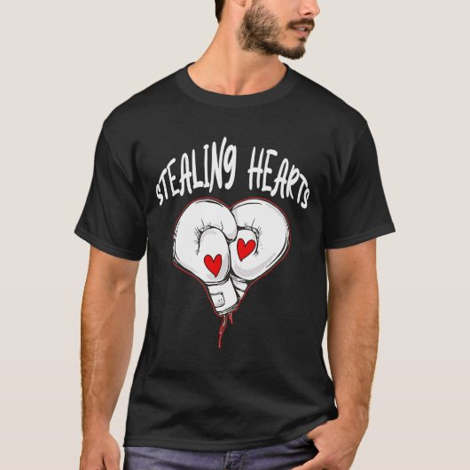 Retro Love Boxer Boxing Glove Stealing Hearts Val T-shirt (Voorkant)