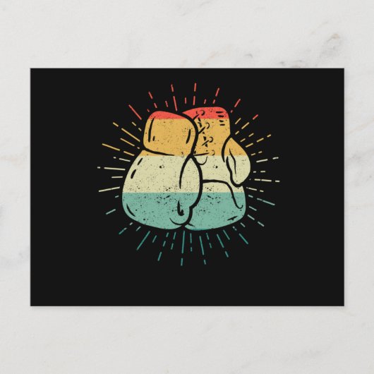 Retro Love Boxing Lover Boxer Glove Funny Briefkaart (Voorkant)