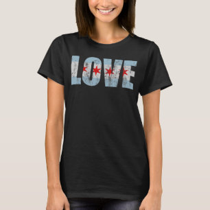 Retro Love Chicago Flag T-shirt