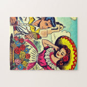 Retro Love Couple Comic Legpuzzel (Horizontaal)