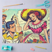 Retro Love Couple Comic Tissuepapier (Craft)