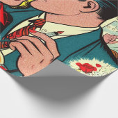 Retro Love Couple Comics Cadeaupapier (Hoek)