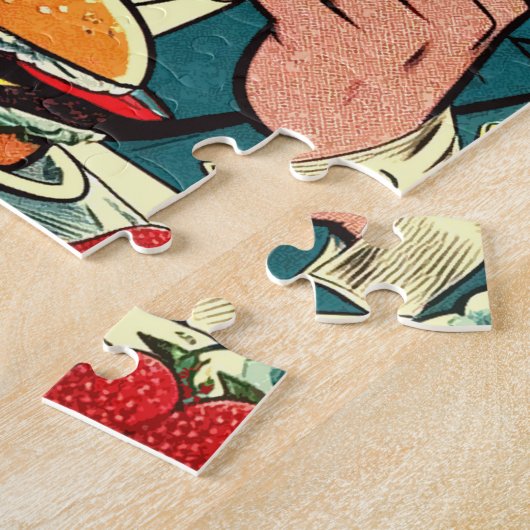 Retro Love Couple Comics Legpuzzel (Zijkant)