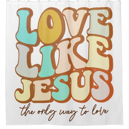 Retro Love Douchegordijn (Voorkant)