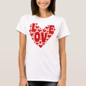Retro Love Heart Modern Women's Valentijnsdag T-shirt (Voorkant)