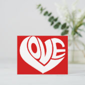 Retro Love Heart Text Typografie Briefkaart (Staand voorkant)