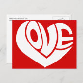 Retro Love Heart Text Typografie Briefkaart (Voorkant / Achterkant)