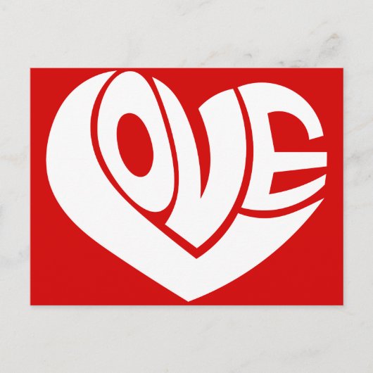 Retro Love Heart Text Typografie Briefkaart (Voorkant)