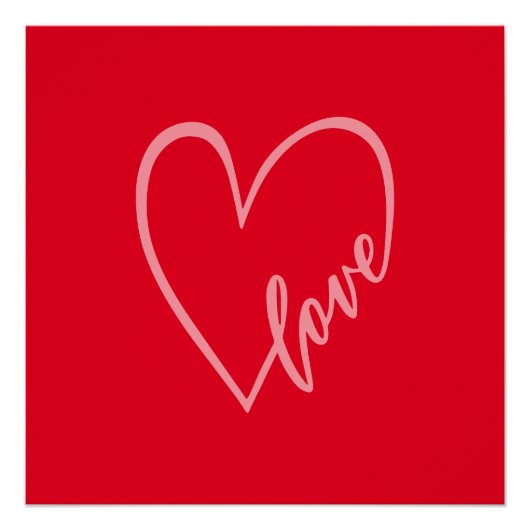  Retro Love Heart Trendy Valentijns's Perfect Poster (Voorkant)