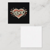 Retro Love Heart Valentine Classic Informatiekaartje (Voorkant / Achterkant)